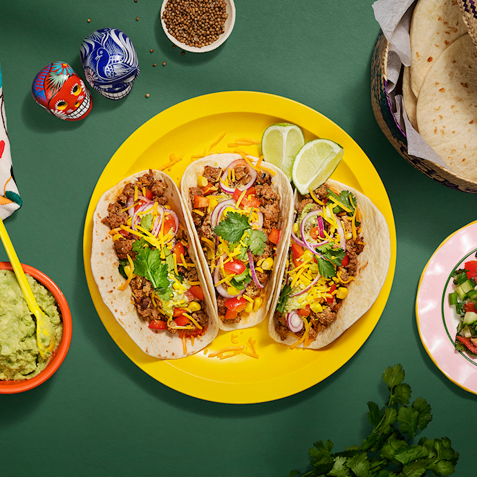 Bløde tacos med ærtecreme