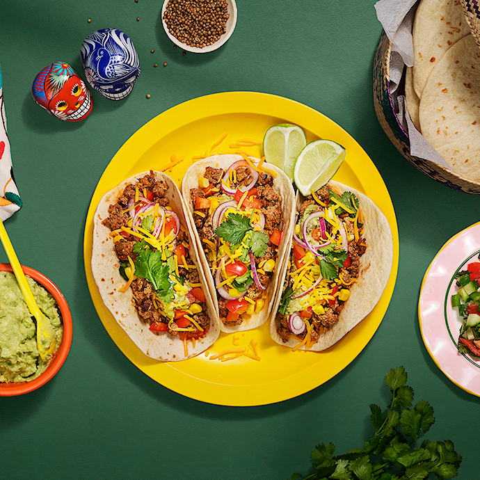 Bløde tacos med ærtecreme