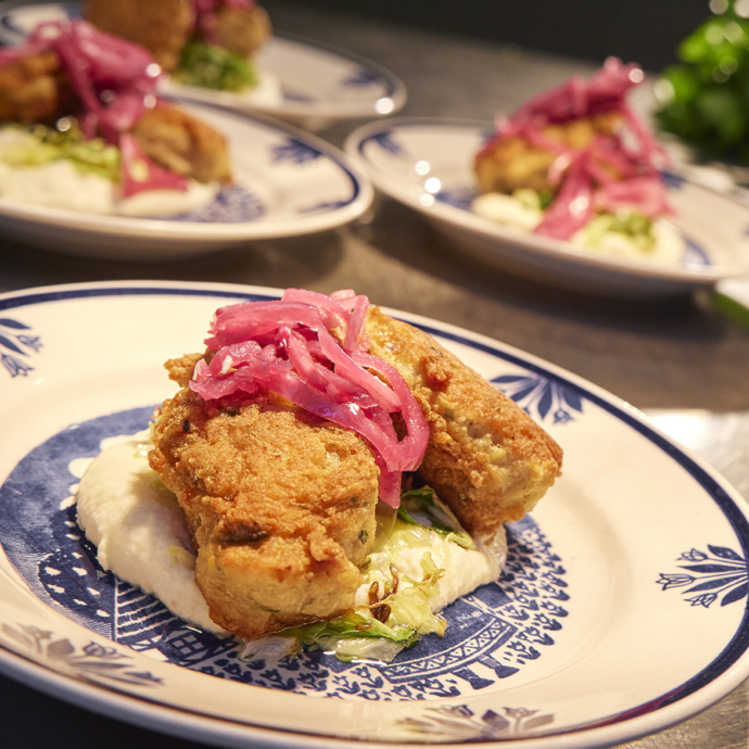 Kyllingefrikadeller med selleripuré