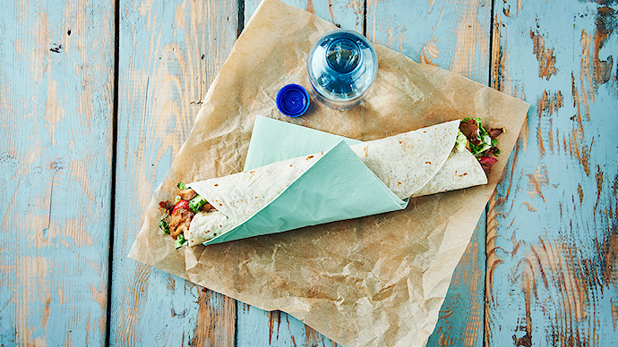 Tortilla wraps med kyllingekebab